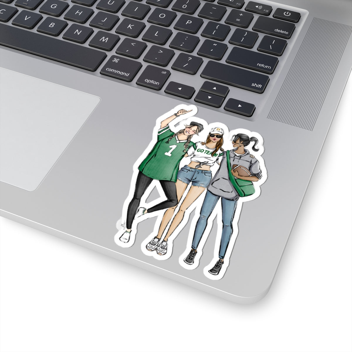Keepsake Couture Fashion Illustrated Game Day Kiss-Cut Stickers - GREEN TEAMS