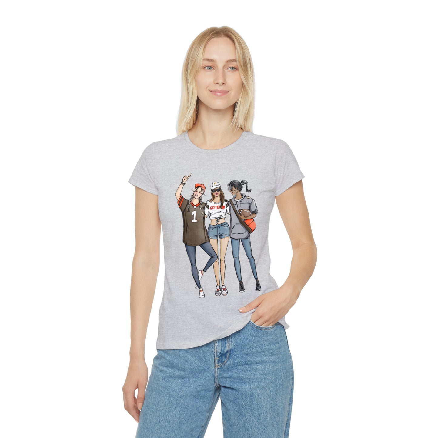 Keepsake Couture Fashion Illustrated Game Day T-Shirt - BROWN & ORANGE TEAMS