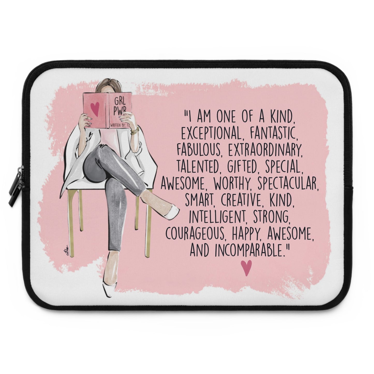 Keepsake Couture Motivational Fashion Illustrated Laptop Sleeve (multiple sizes available)