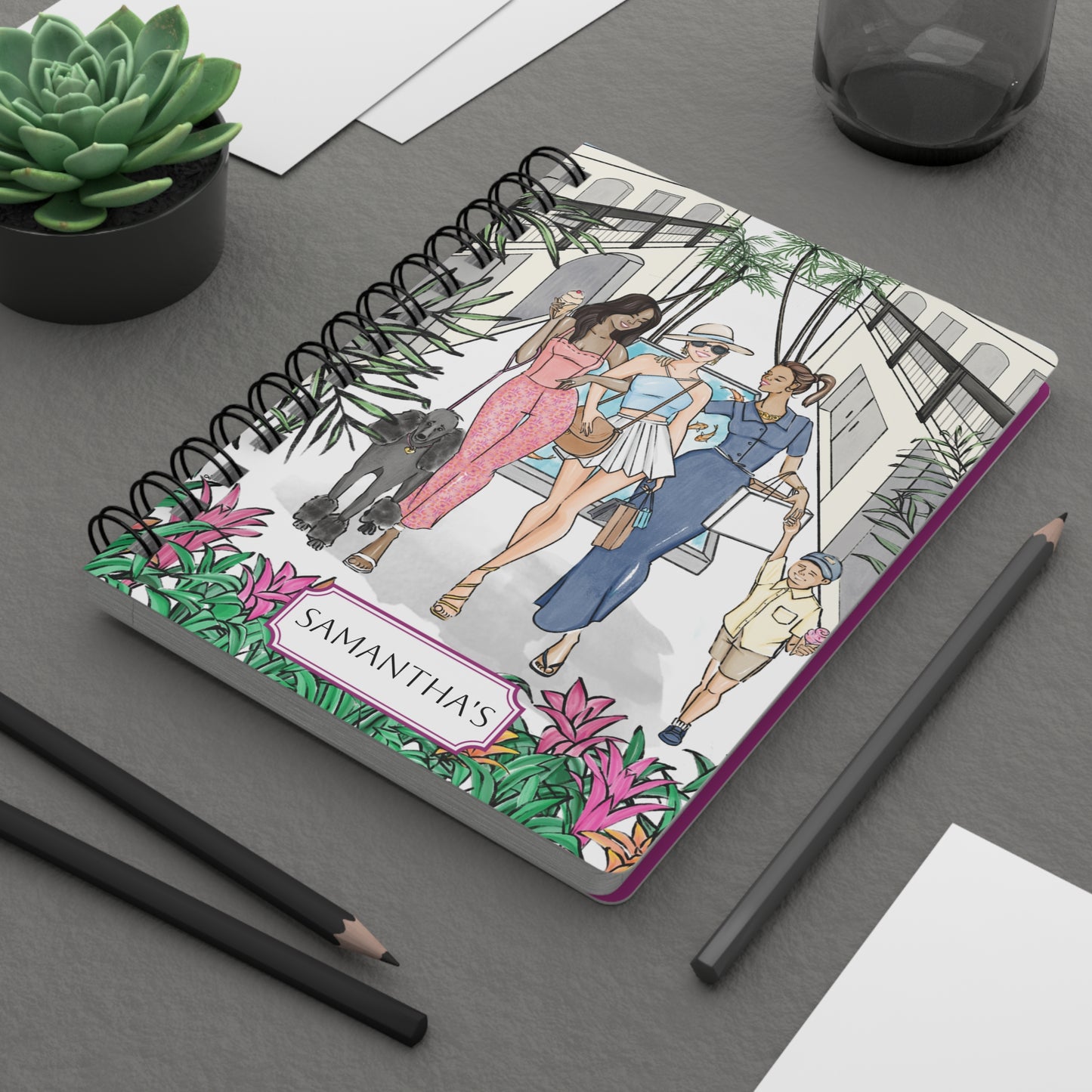 Keepsake Couture Personalizable Fashion Illustrated Spiral Bound Notebook Journal