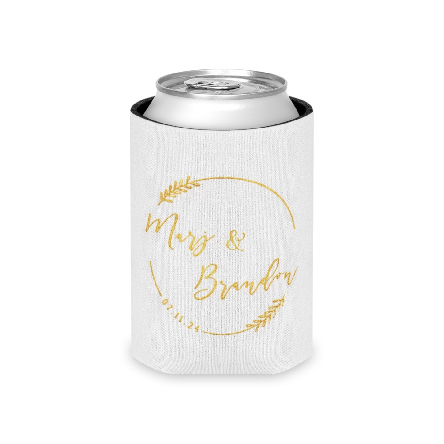 Custom Illustrated Wedding Can Cooler
