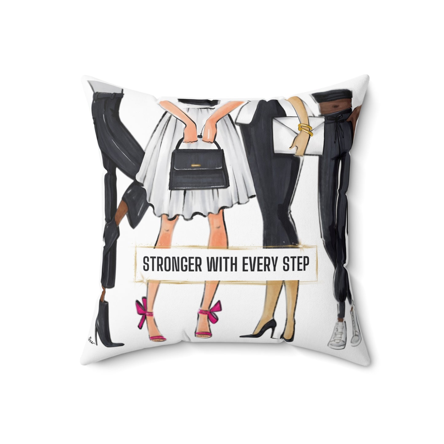 Keepsake Couture Motivational Fashion Illustration Square Pillow