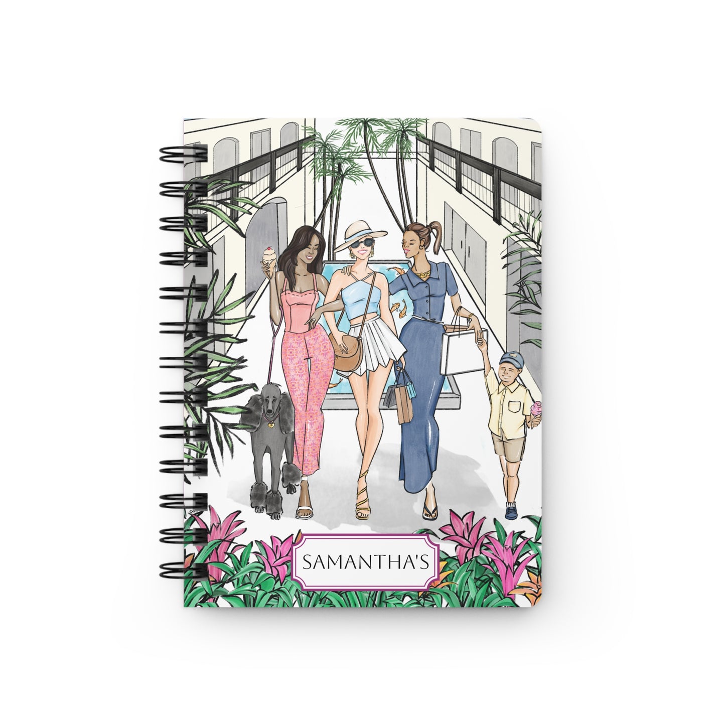 Keepsake Couture Personalizable Fashion Illustrated Spiral Bound Notebook Journal