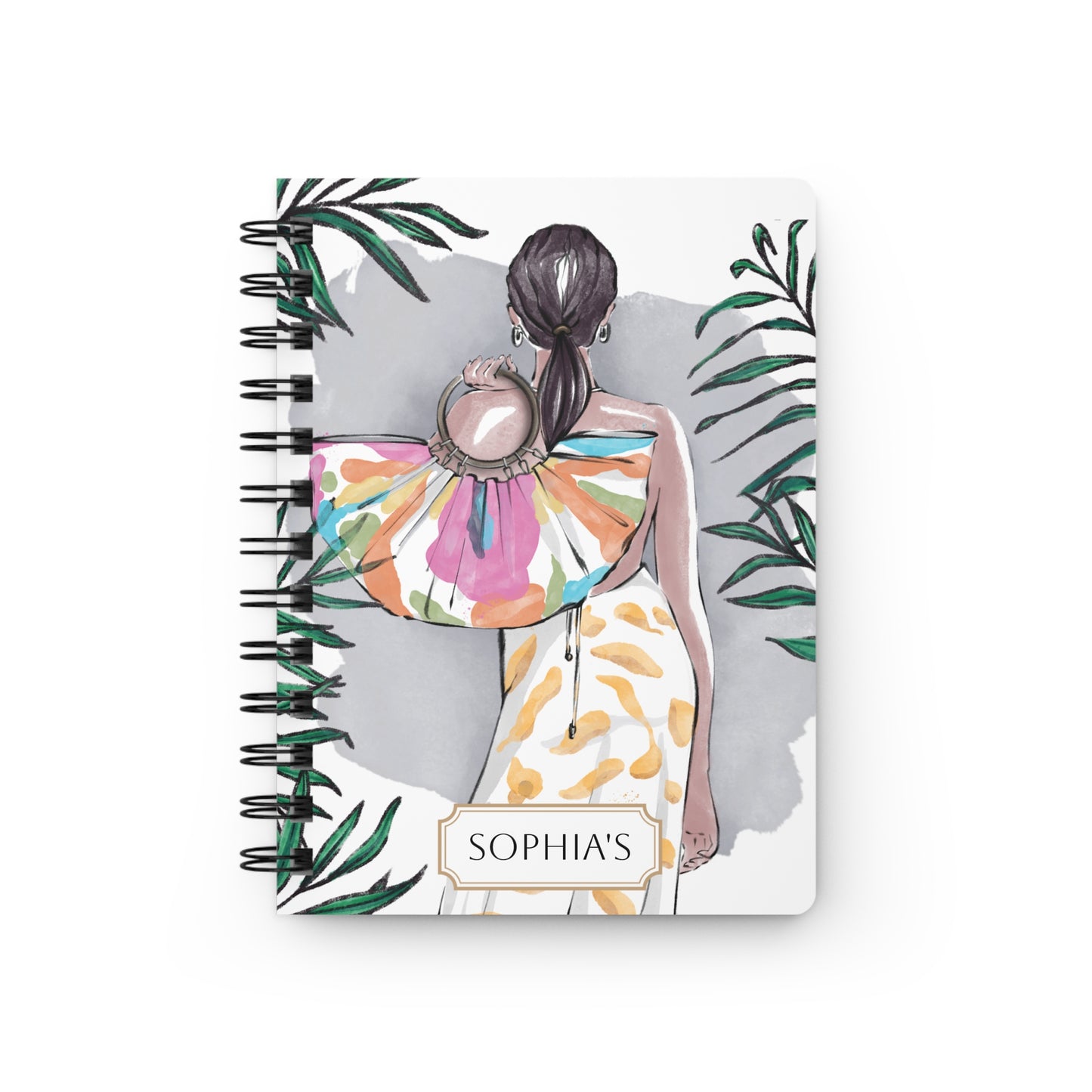 Keepsake Couture Personalizable Fashion Illustrated Spiral Bound Notebook Journal