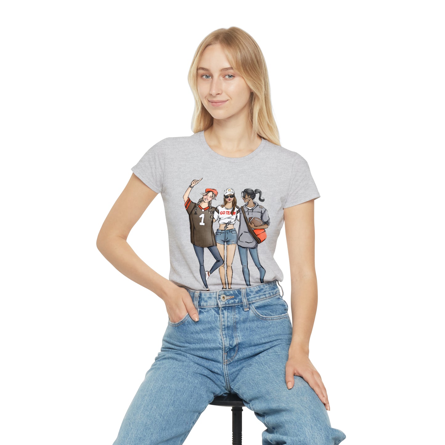 Keepsake Couture Fashion Illustrated Game Day T-Shirt - BROWN & ORANGE TEAMS