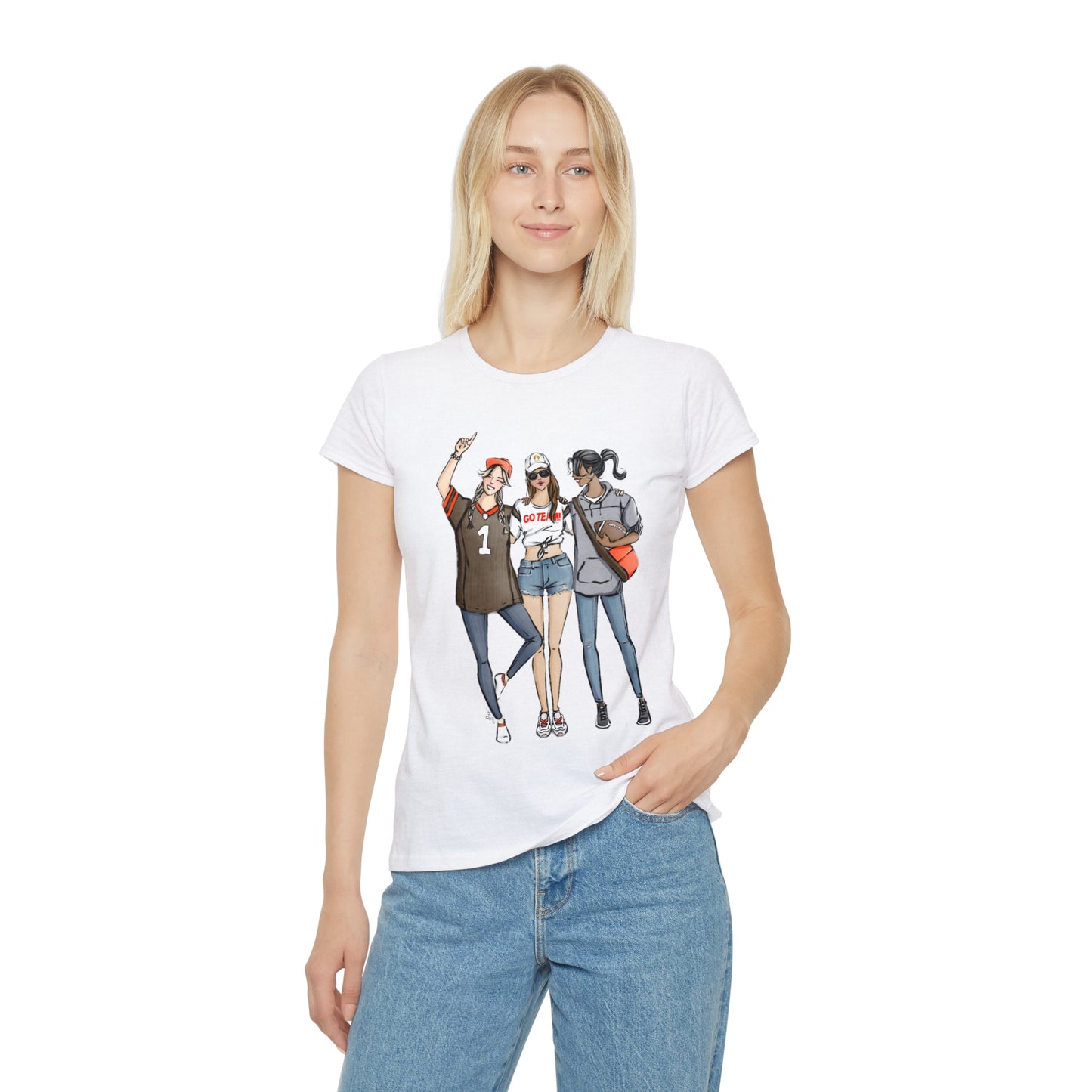 Keepsake Couture Fashion Illustrated Game Day T-Shirt - BROWN & ORANGE TEAMS