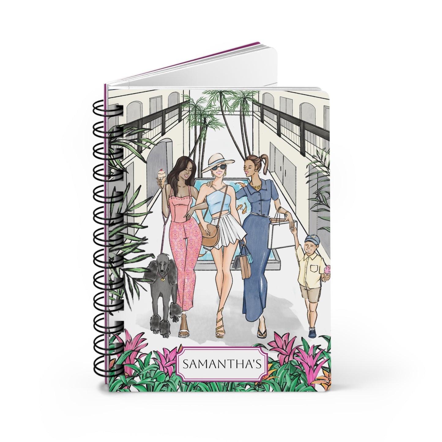 Keepsake Couture Personalizable Fashion Illustrated Spiral Bound Notebook Journal