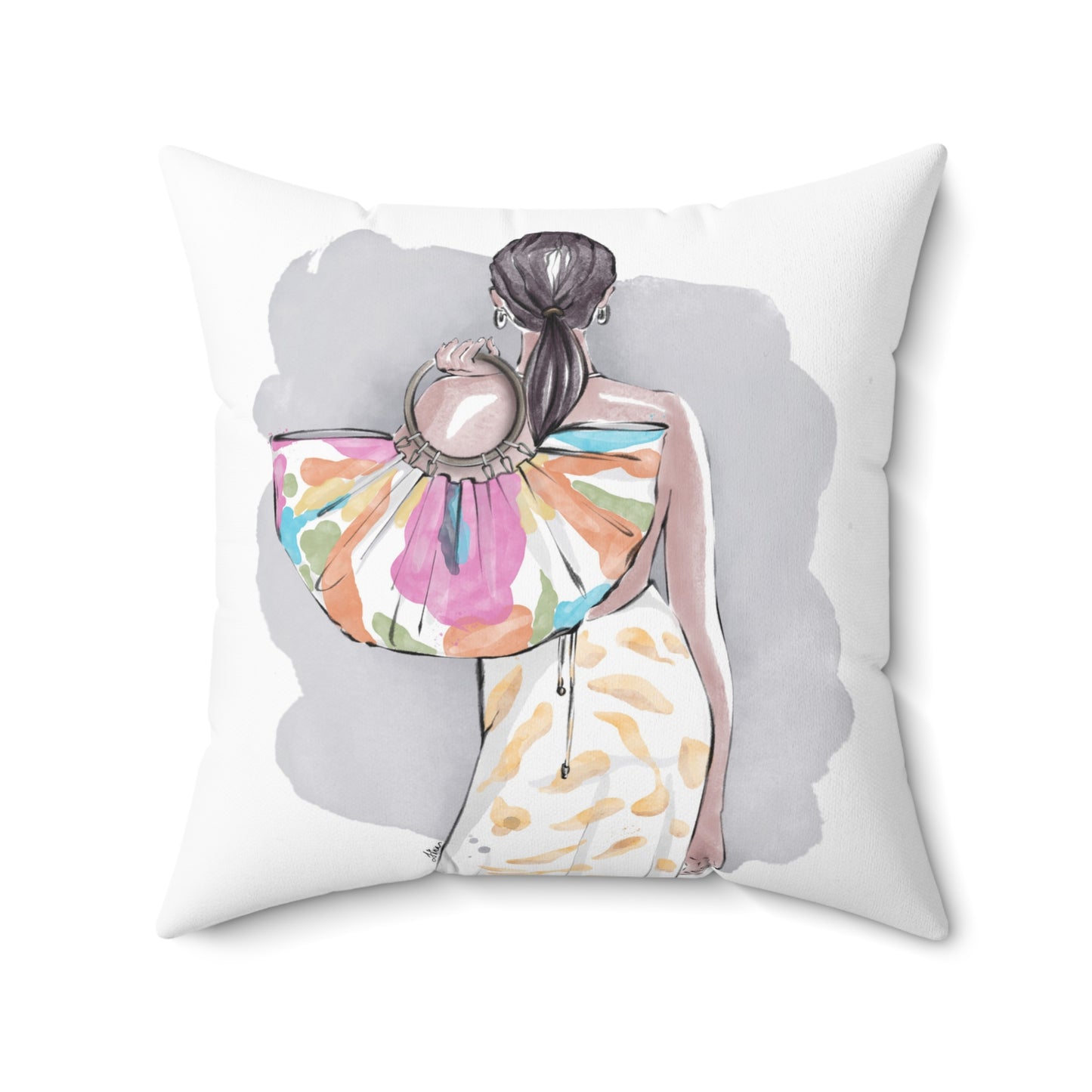 Keepsake Couture Inspirational Fashion Illustrated Square Pillow