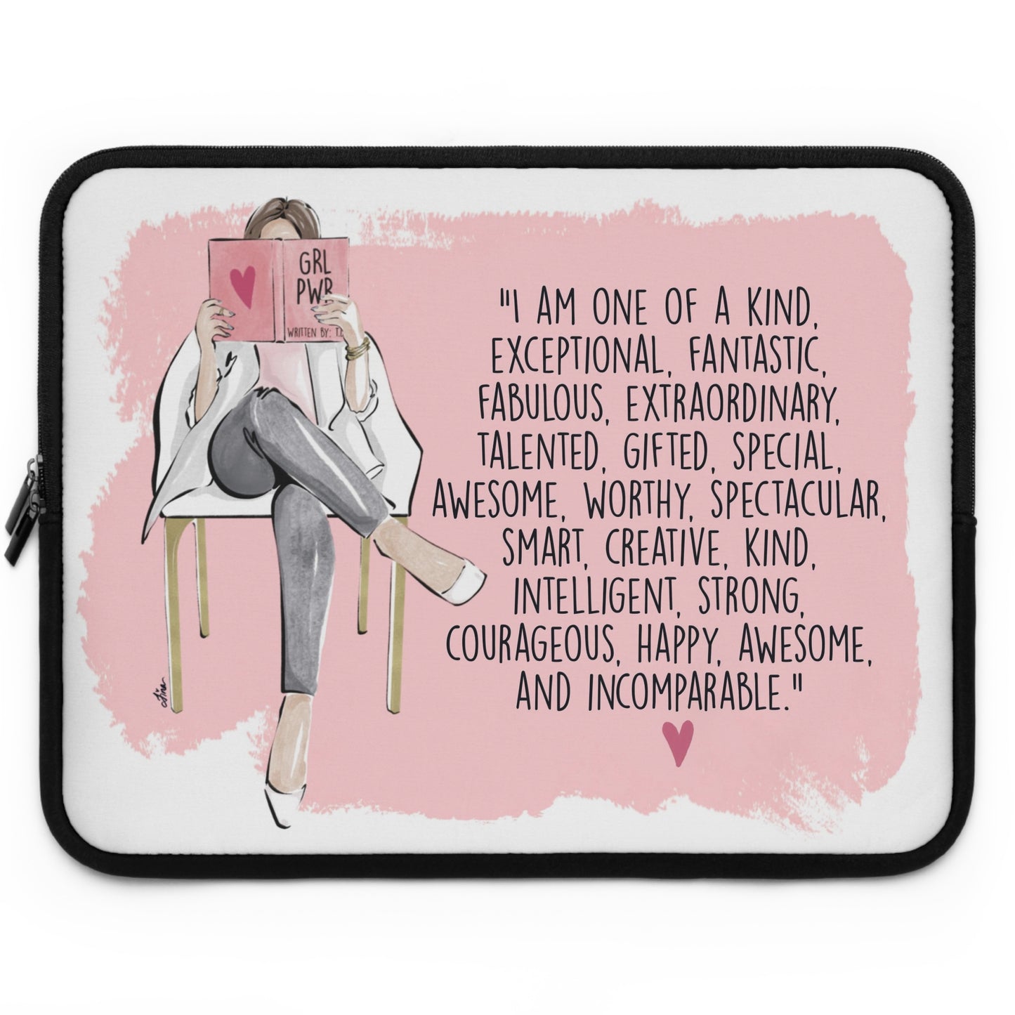 Keepsake Couture Motivational Fashion Illustrated Laptop Sleeve (multiple sizes available)