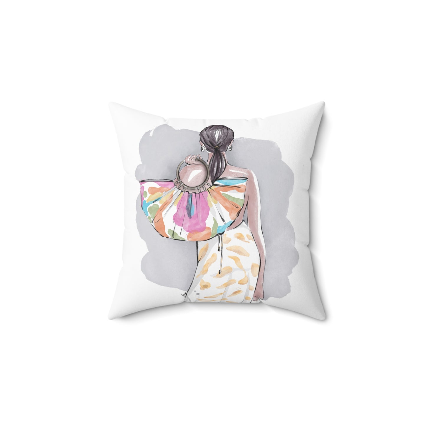 Keepsake Couture Inspirational Fashion Illustrated Square Pillow