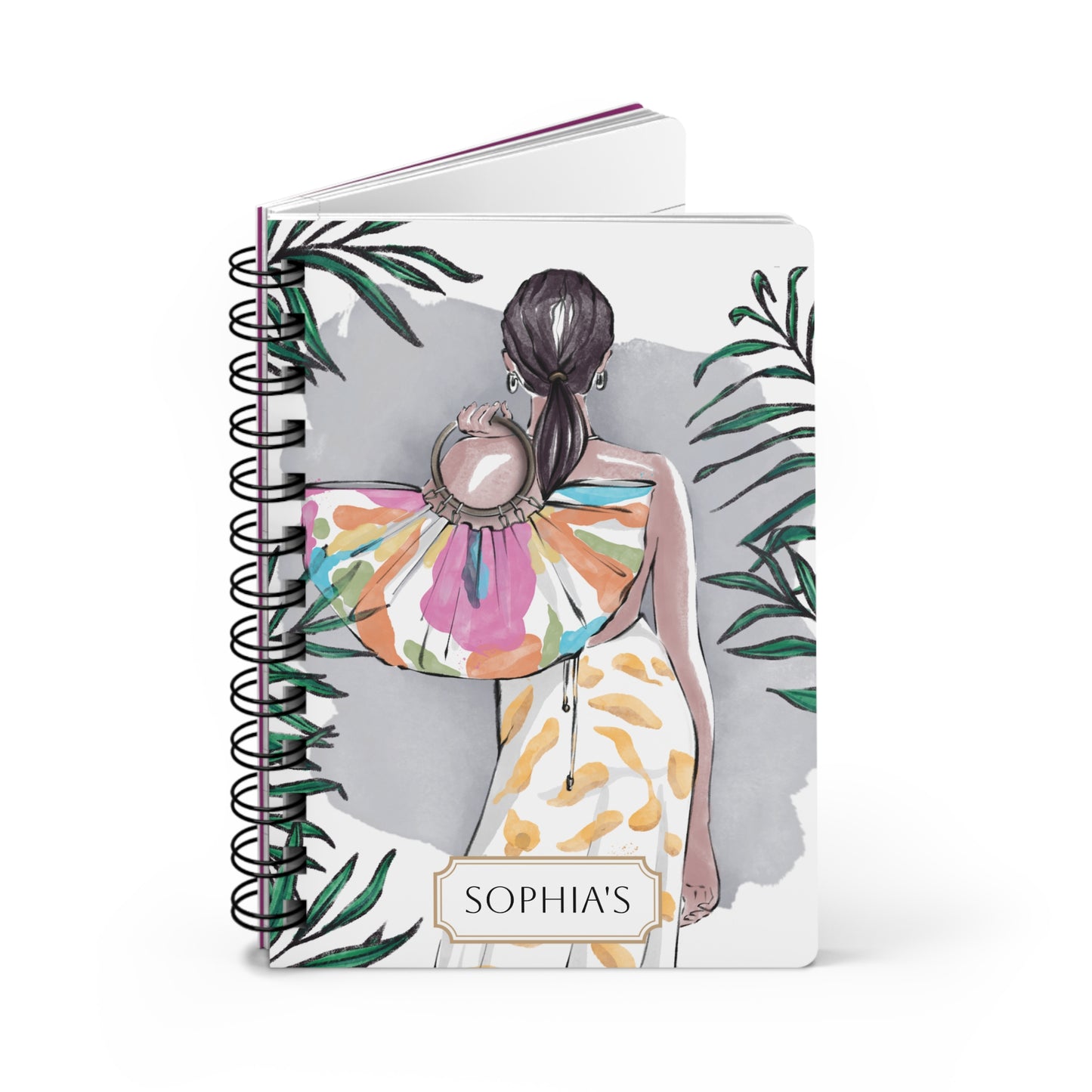 Keepsake Couture Personalizable Fashion Illustrated Spiral Bound Notebook Journal