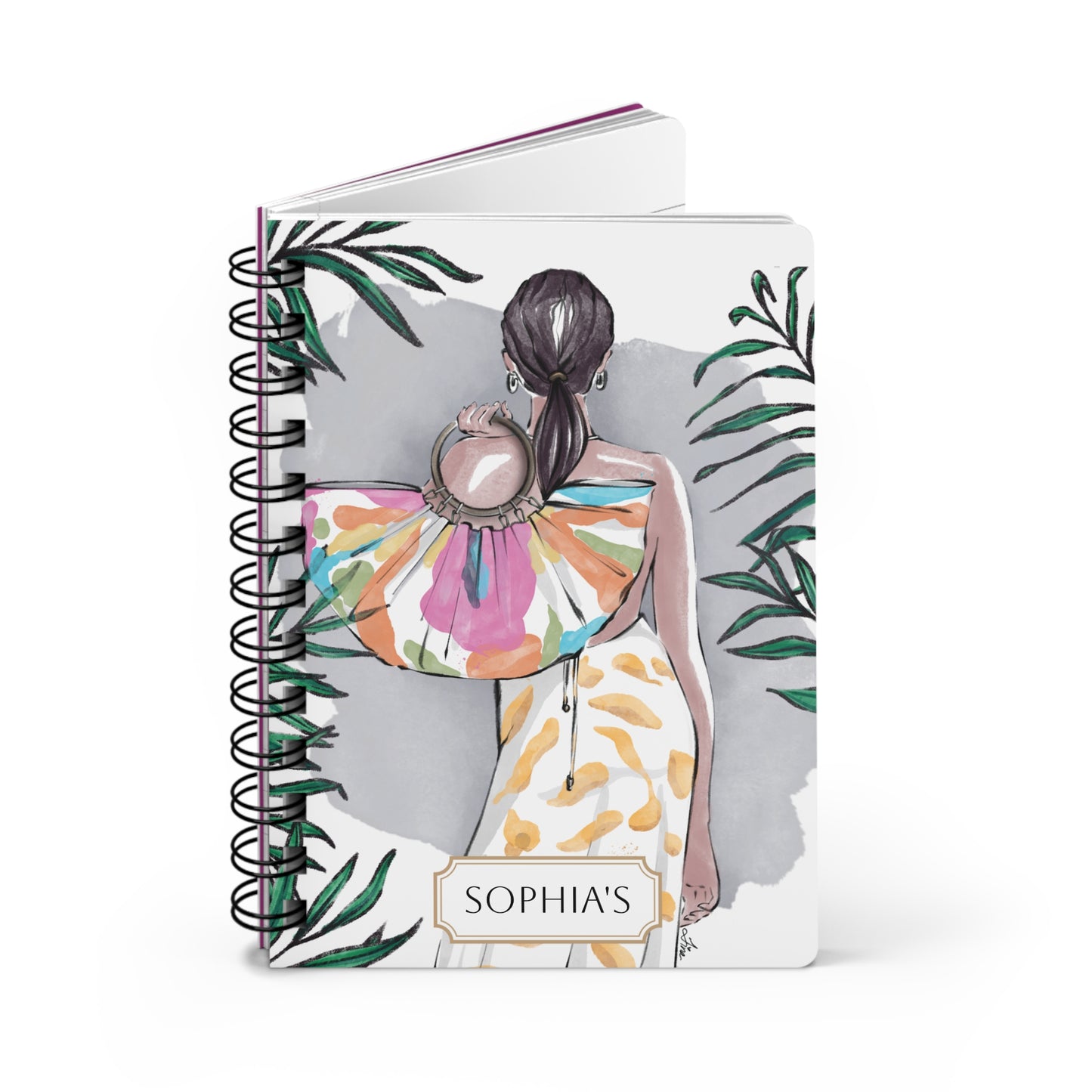 Keepsake Couture Personalizable Fashion Illustrated Spiral Bound Notebook Journal