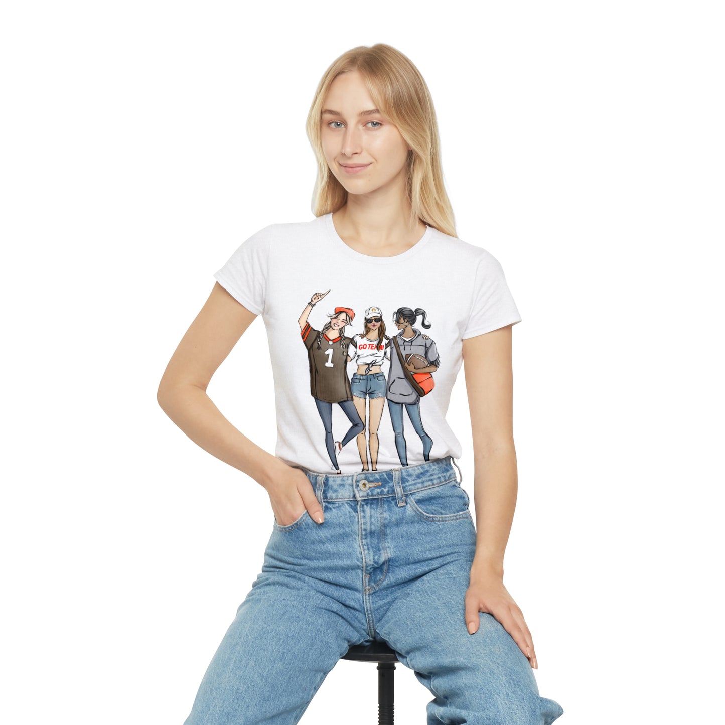 Keepsake Couture Fashion Illustrated Game Day T-Shirt - BROWN & ORANGE TEAMS