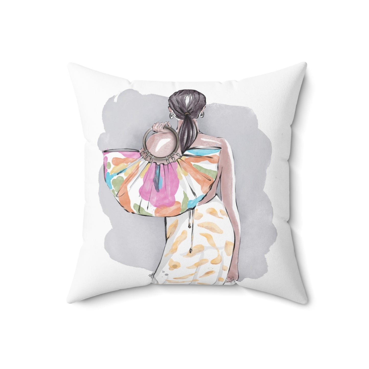 Keepsake Couture Inspirational Fashion Illustrated Square Pillow