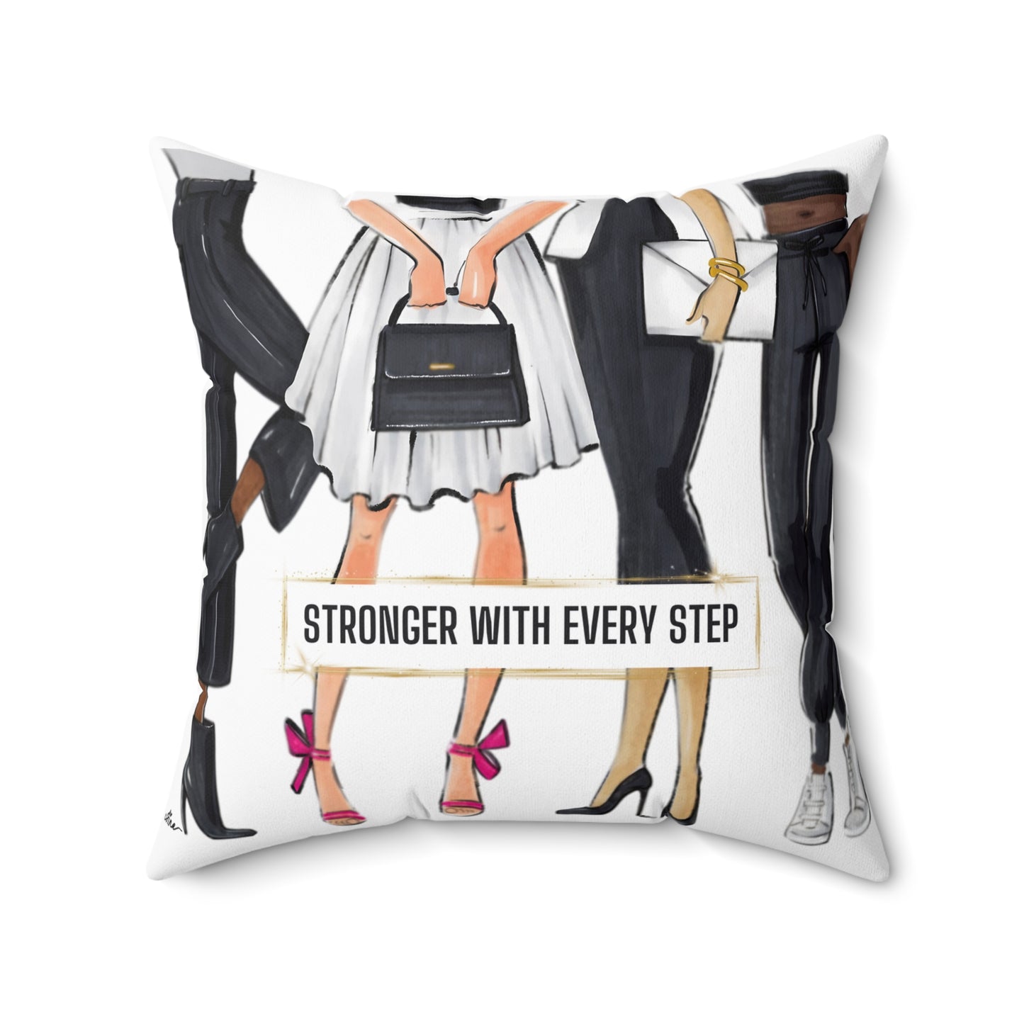 Keepsake Couture Motivational Fashion Illustration Square Pillow