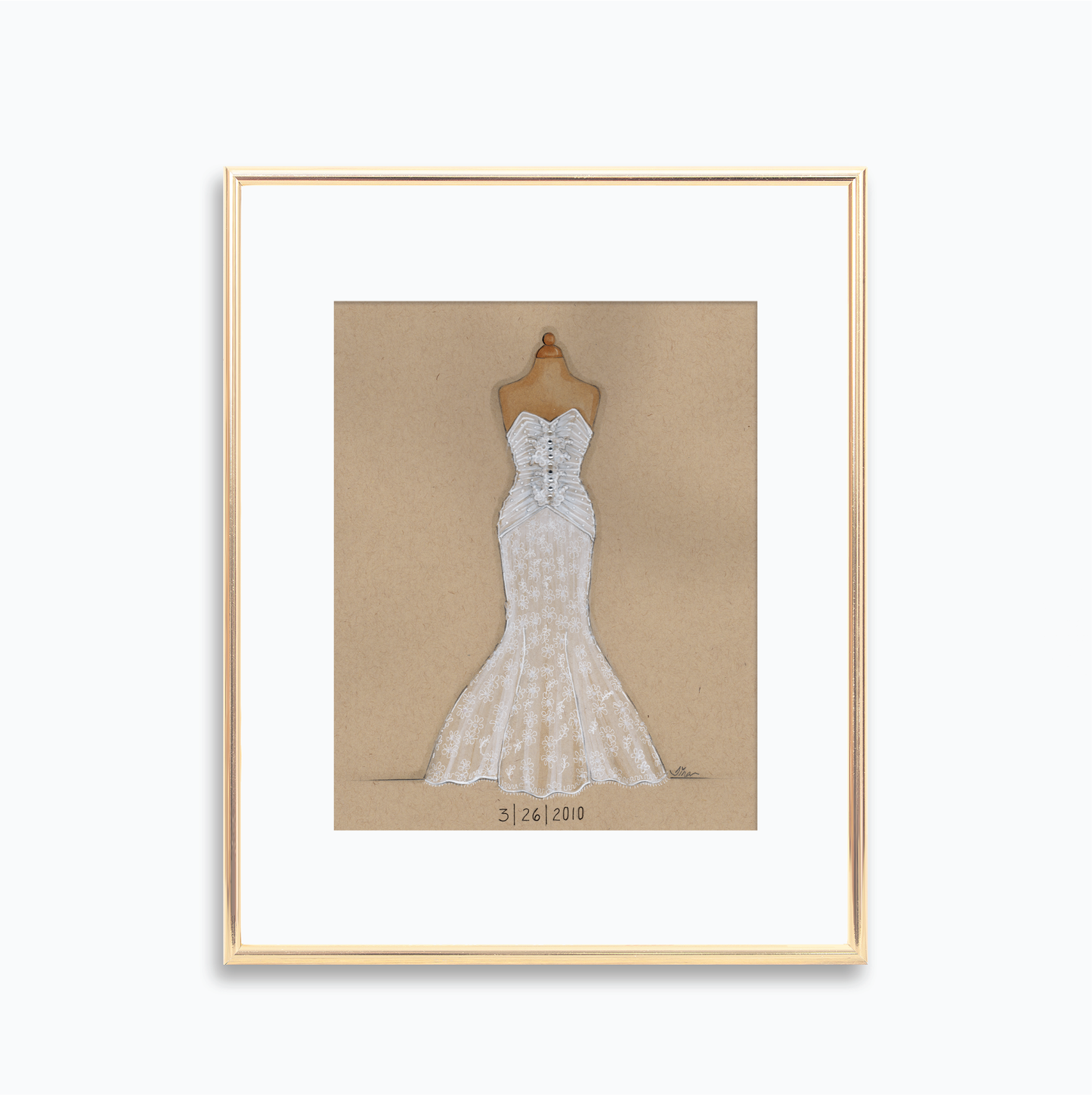 Keepsake Couture Custom Wedding Gown Dress Form Fashion Illustration