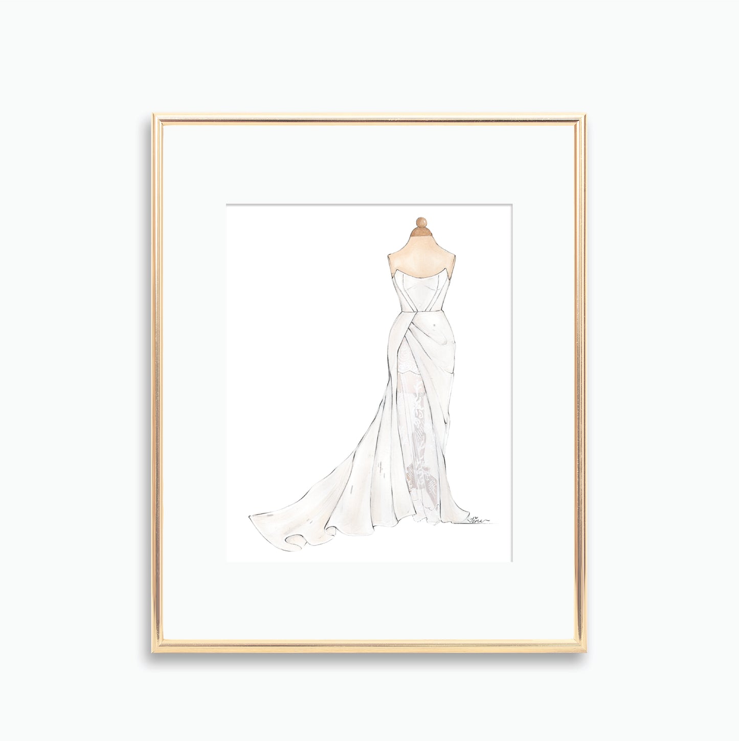 Keepsake Couture Custom Wedding Gown Dress Form Fashion Illustration