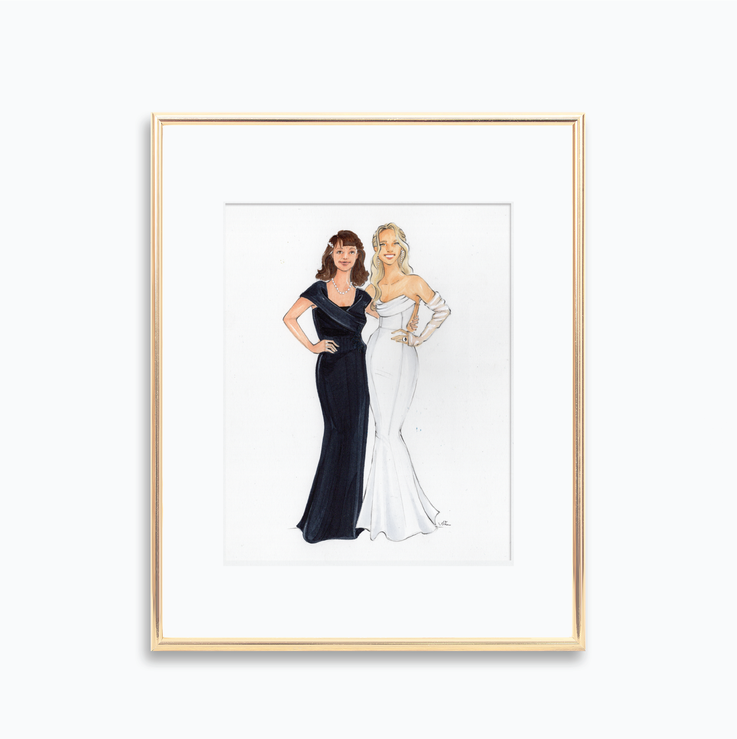 Custom Bride & Mother Fashion Illustration