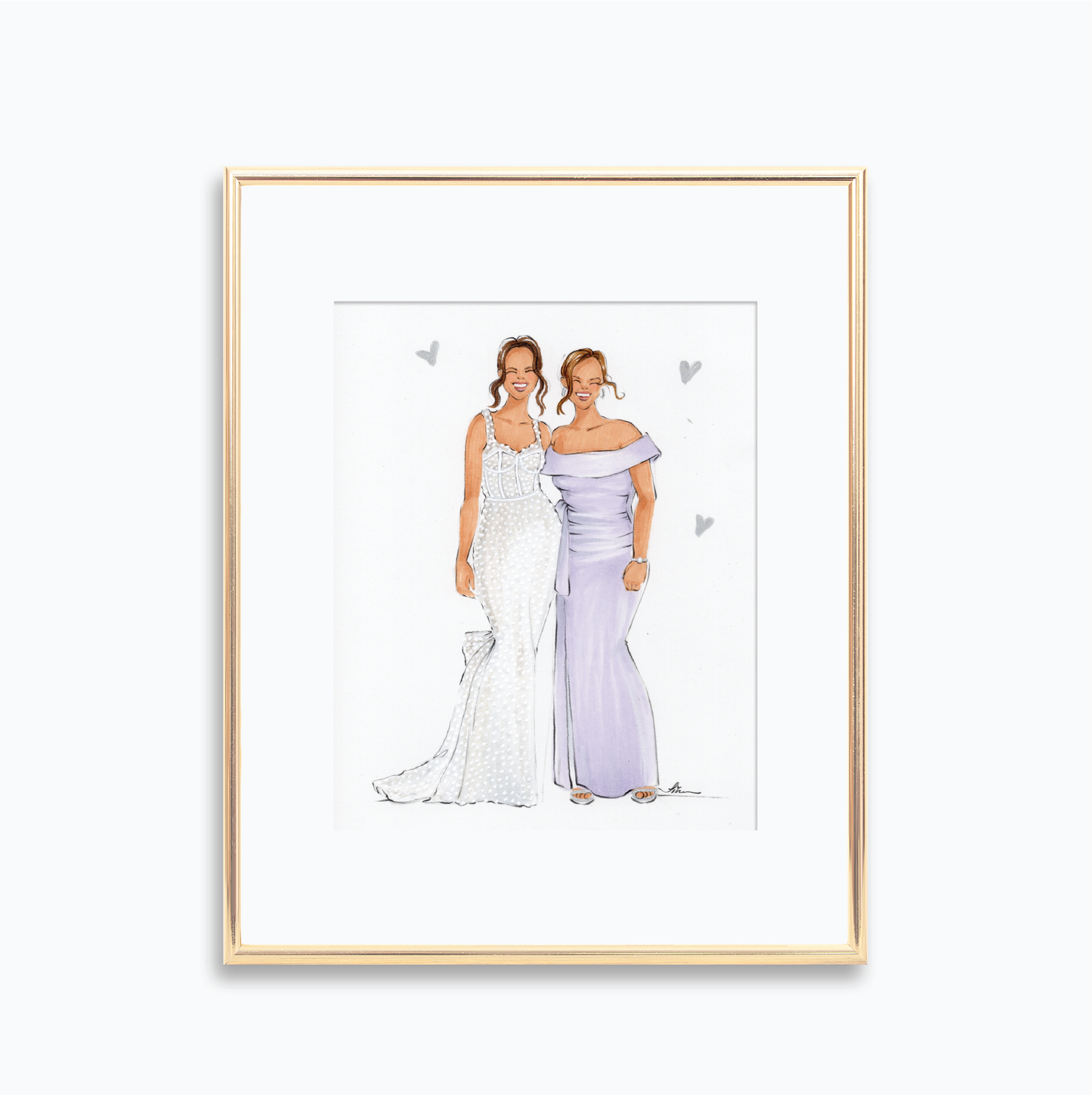 Custom Bride & Mother Fashion Illustration