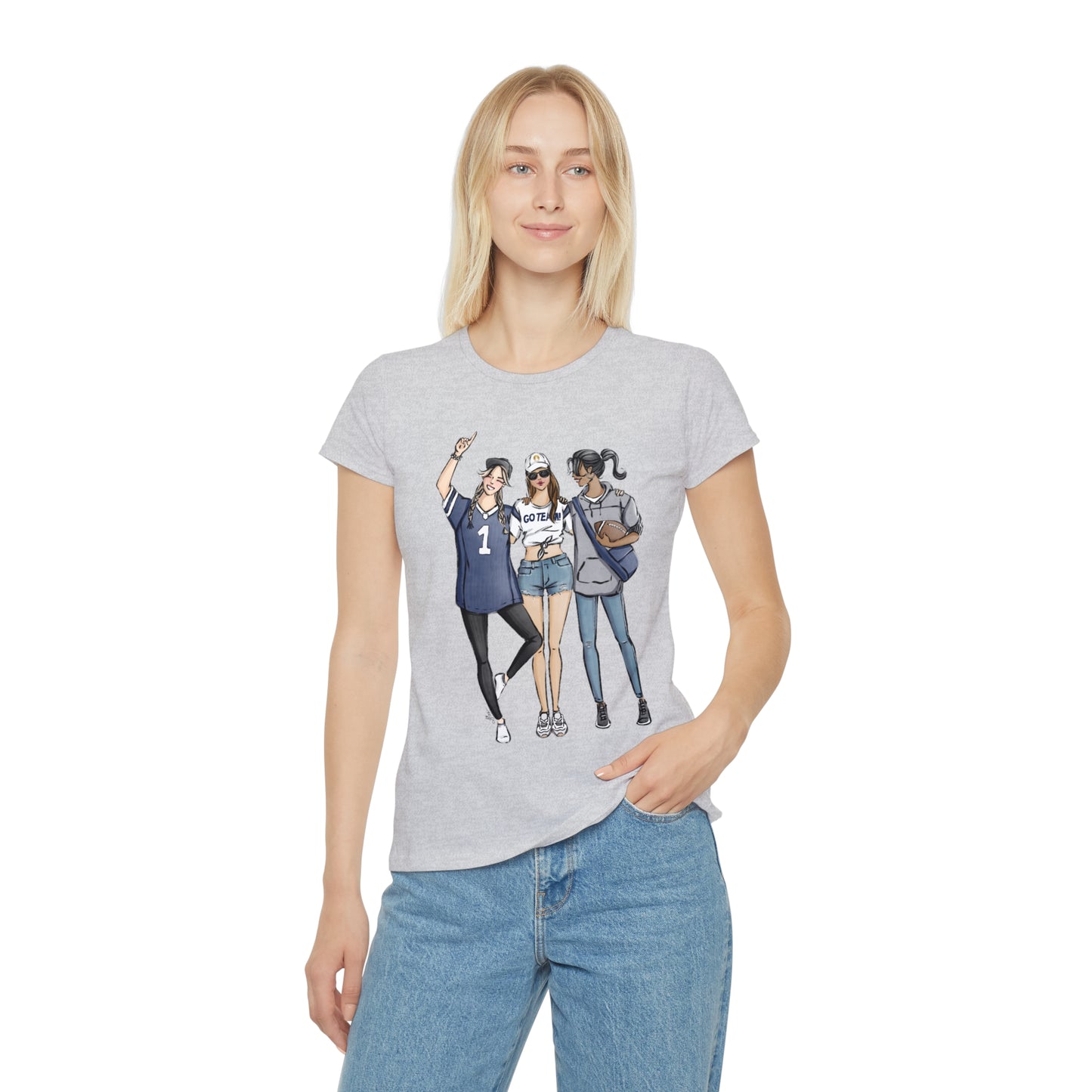 Keepsake Couture Fashion Illustrated Game Day T-Shirt - NAVY TEAMS