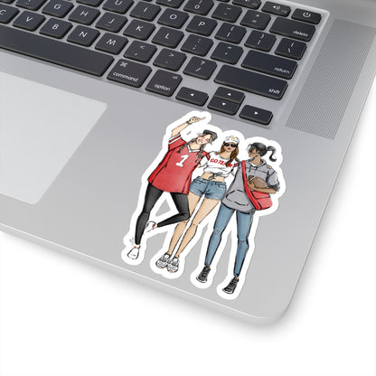 Keepsake Couture Fashion Illustrated Game Day Kiss-Cut Stickers - RED TEAMS