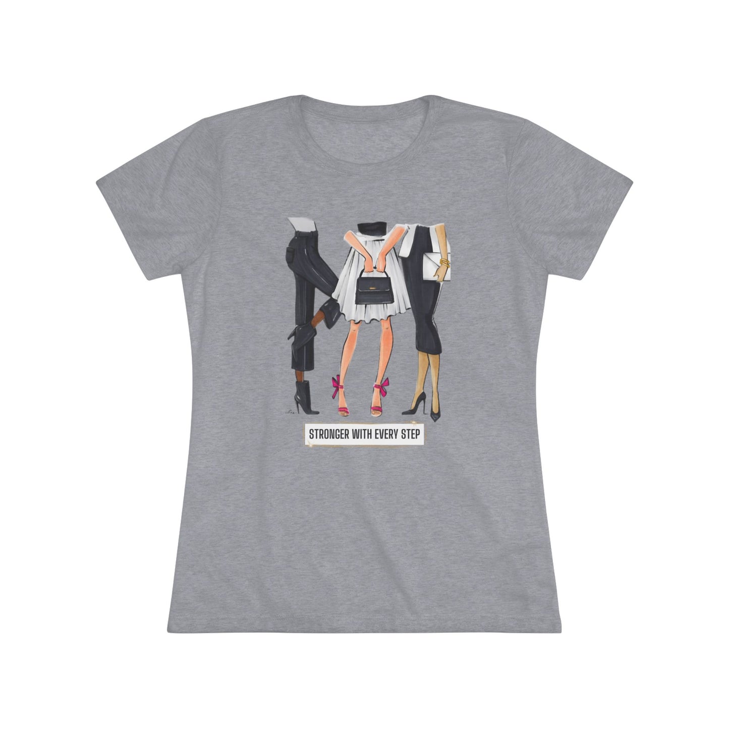 Stronger with Every Step Fashion Illustrated Women's Triblend Tee