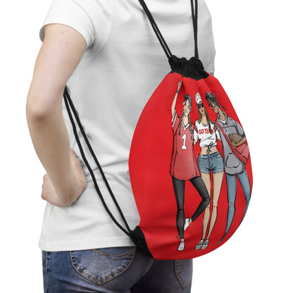 Keepsake Couture Fashion Illustrated Game Day Drawstring Bag - RED TEAMS