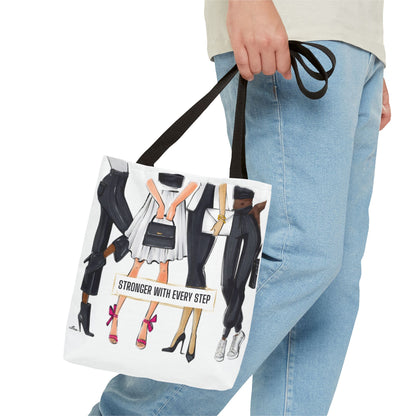 Stronger with Every Step Fashion Illustrated Tote Bag