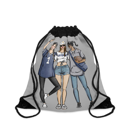 Keepsake Couture Fashion Illustrated Game Day Drawstring Bag - NAVY TEAMS