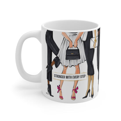 Stronger with Every Step Fashion Illustrated Mug