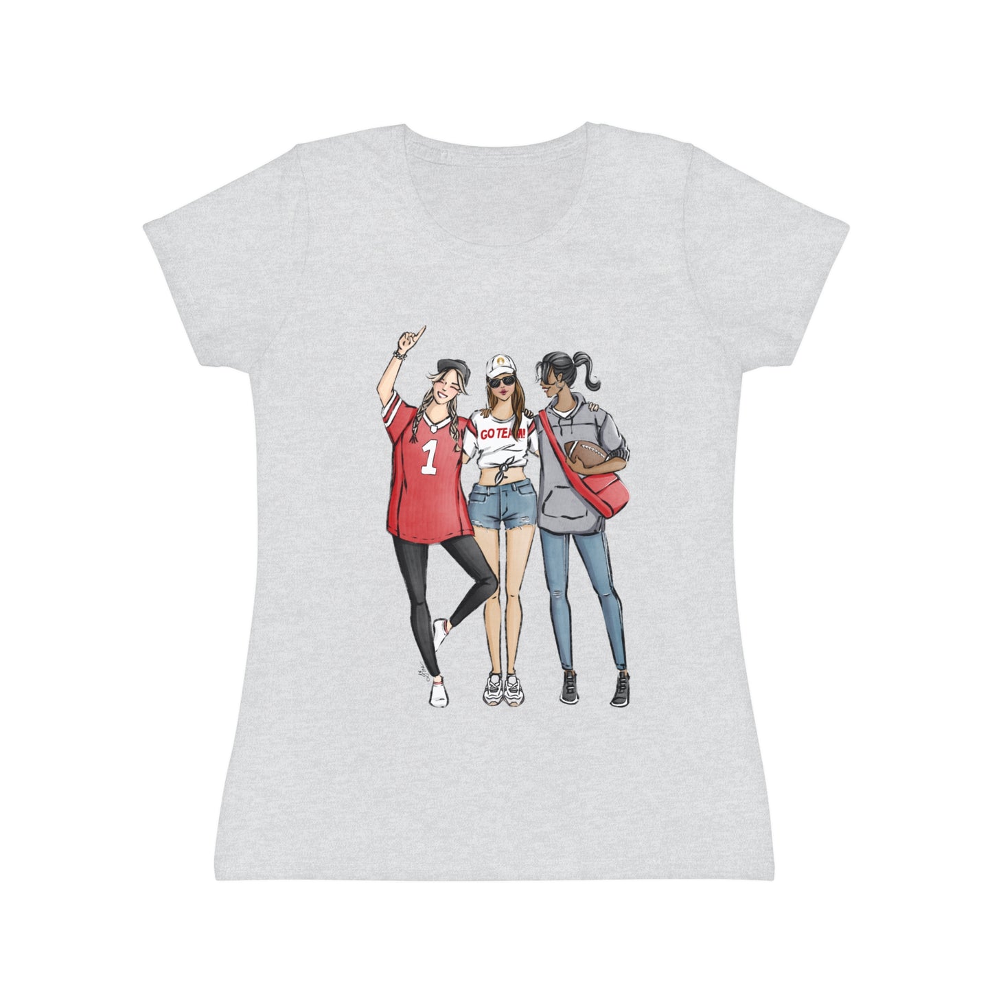 Keepsake Couture Fashion Illustrated Game Day T-Shirt - RED TEAMS