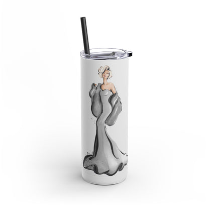 Keepsake Couture Fashion Illustrated Skinny Matte Tumbler, 20oz