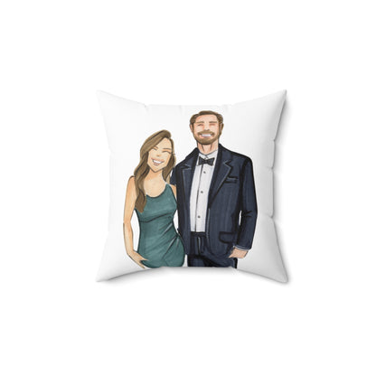 Custom Fashion Illustrated Pillow with Personalized Name & Event Date