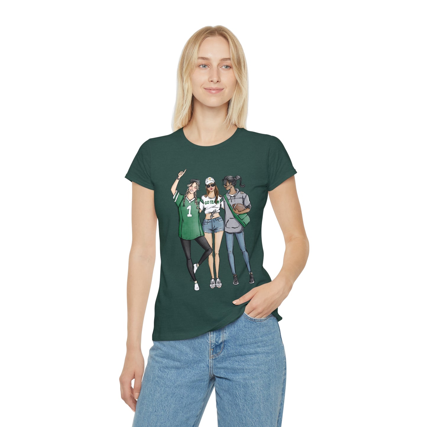 Keepsake Couture Fashion Illustrated Game Day Tee Shirt (multiple team colors)