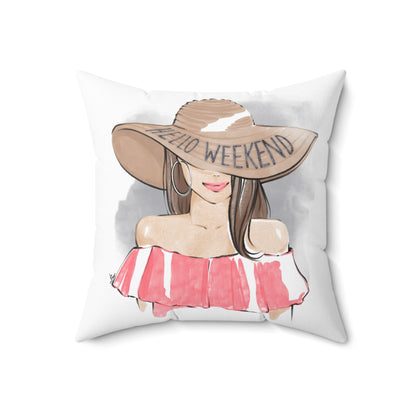 Keepsake Couture Relax Weekend Fashion Illustrated Square Pillow
