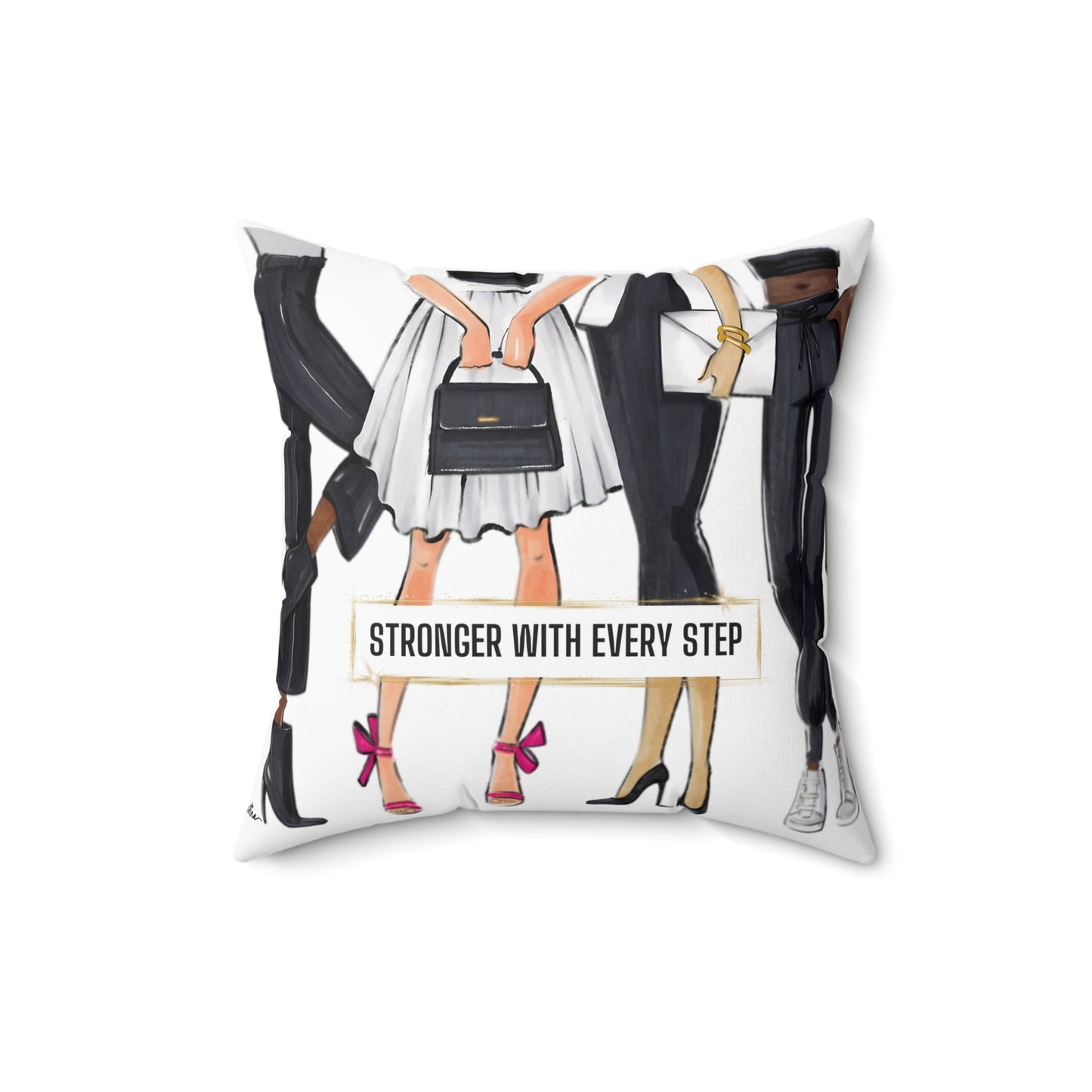 Keepsake Couture Motivational Fashion Illustration Square Pillow