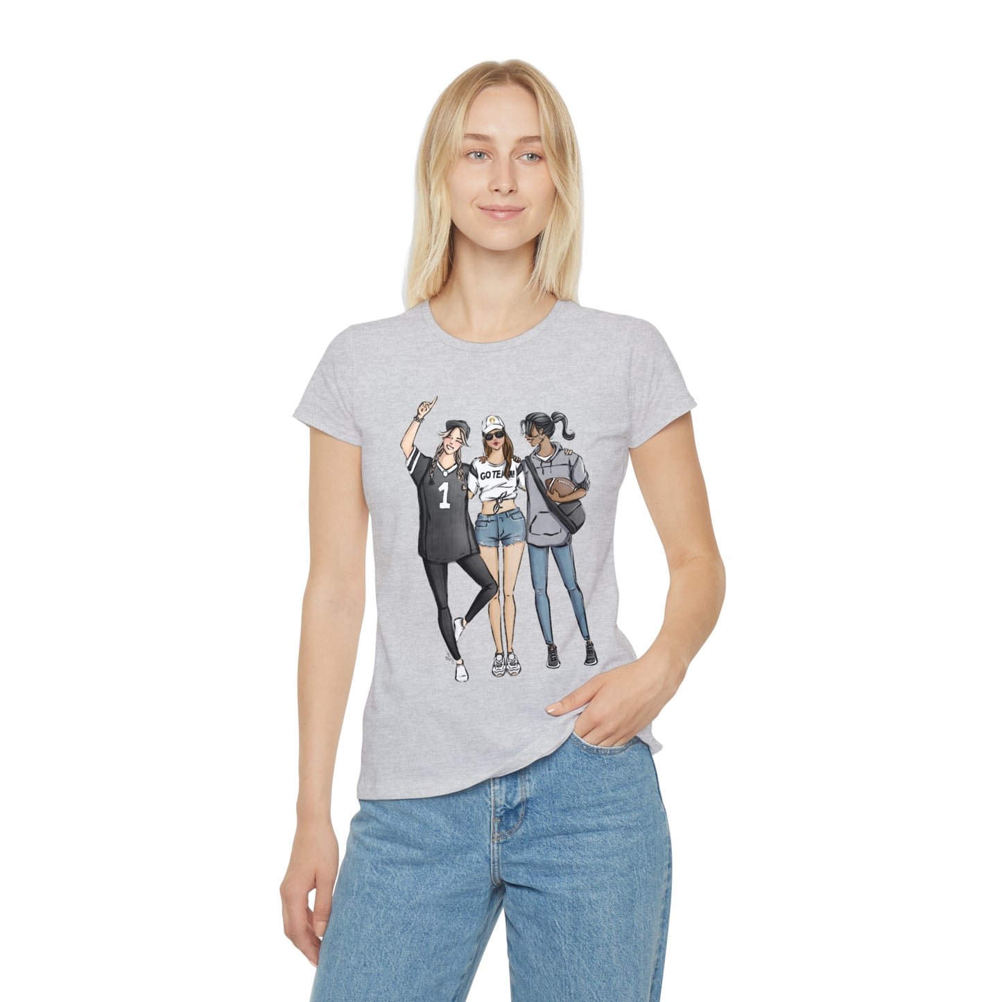 Keepsake Couture Fashion Illustrated Game Day Tee Shirt (multiple team colors)