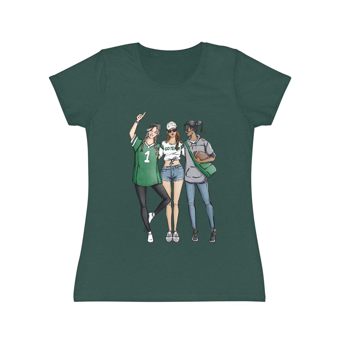 Keepsake Couture Fashion Illustrated Game Day Tee Shirt (multiple team colors)