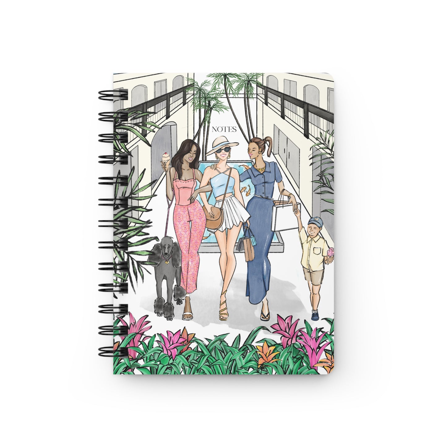 Fashion Friendsie Illustrated Spiral Bound Notebook Journal