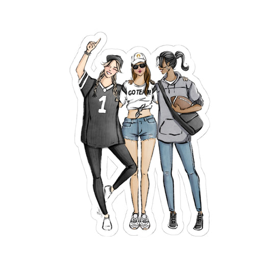 Keepsake Couture Fashion Illustrated Game Day Kiss-Cut Stickers - BLACK TEAMS