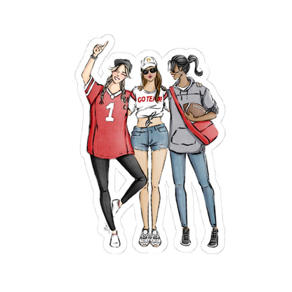 Keepsake Couture Fashion Illustrated Game Day Kiss-Cut Stickers - RED TEAMS