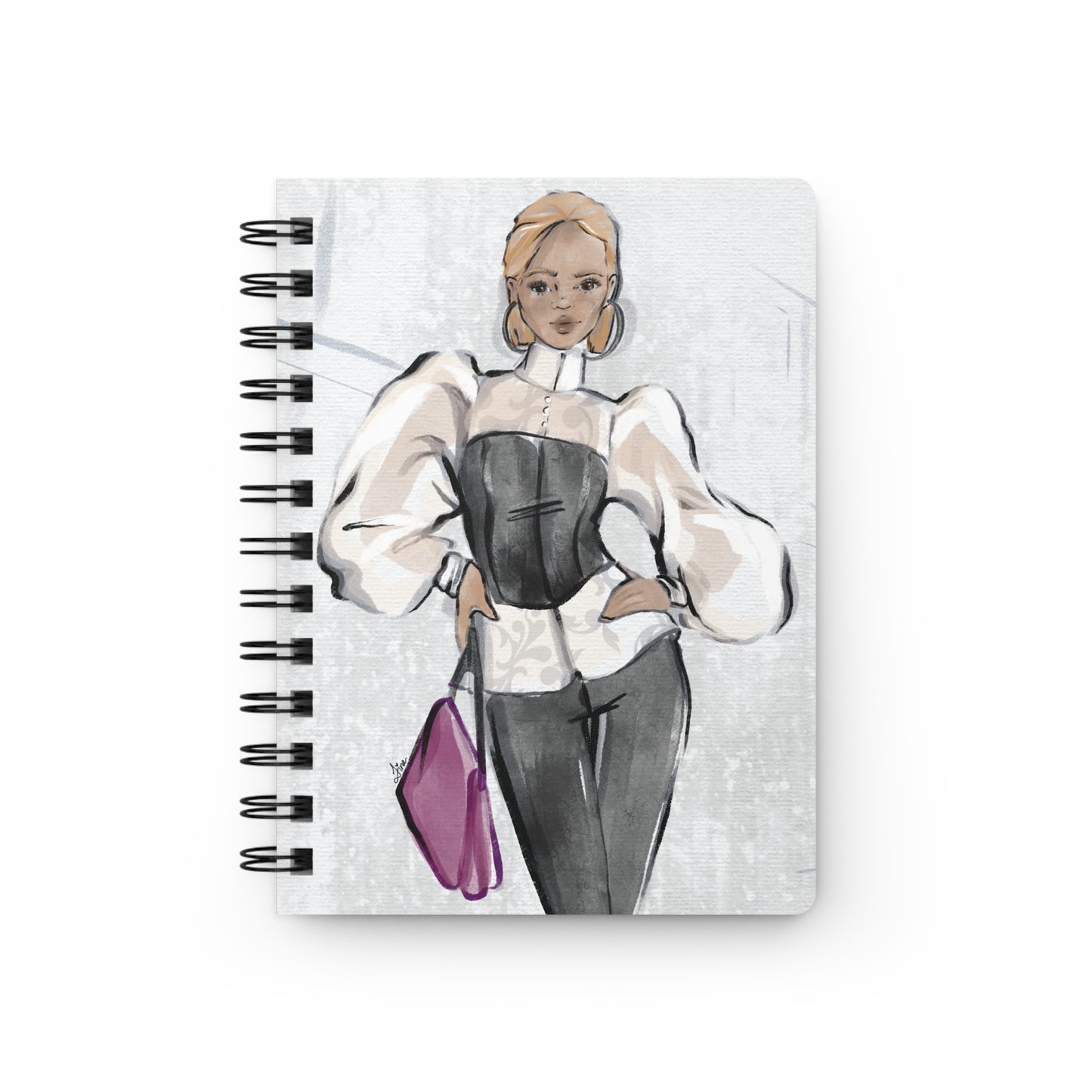 She's Fierce Fashion Illustrated Spiral Bound Notebook Journal