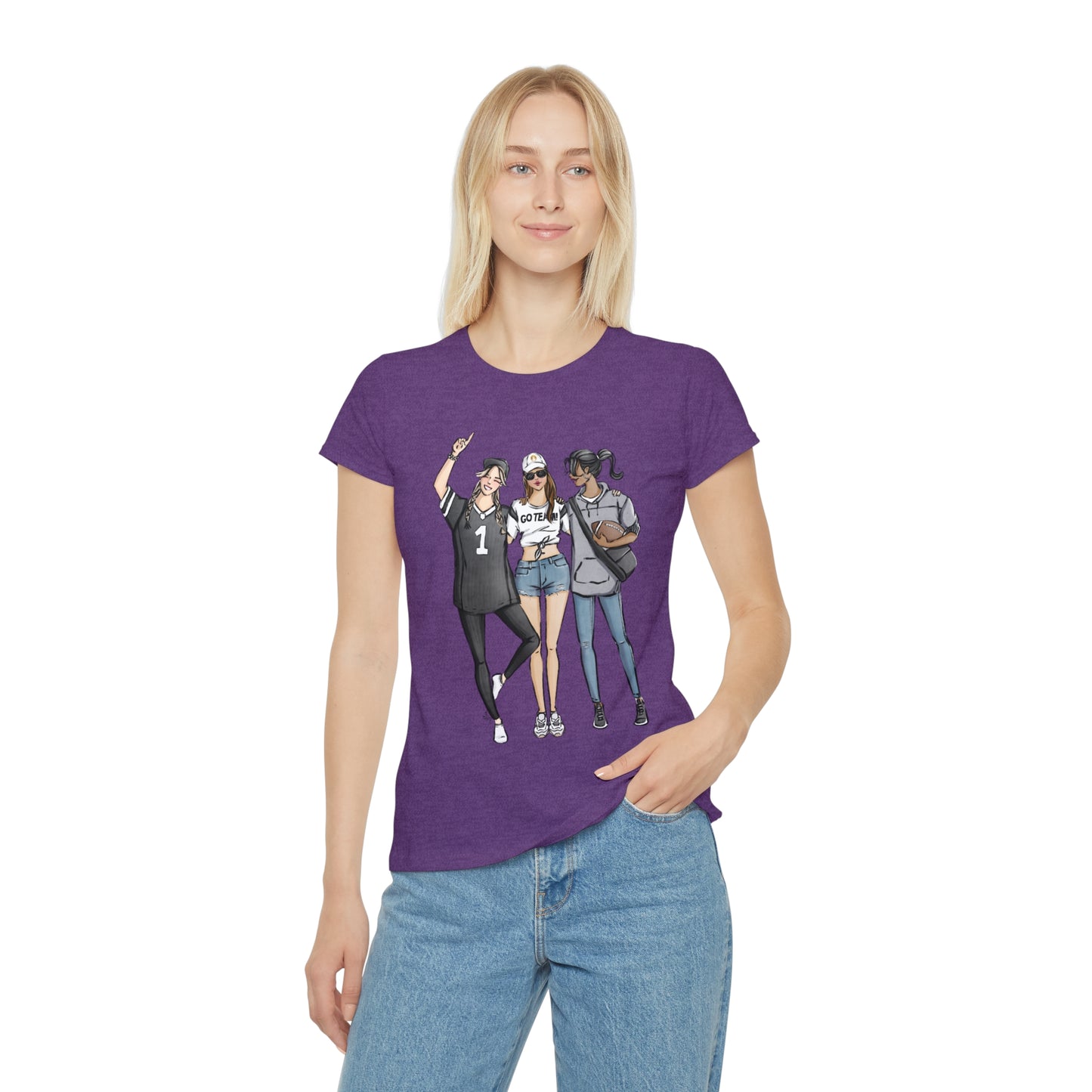 Keepsake Couture Fashion Illustrated Game Day T-Shirt - PURPLE TEAMS