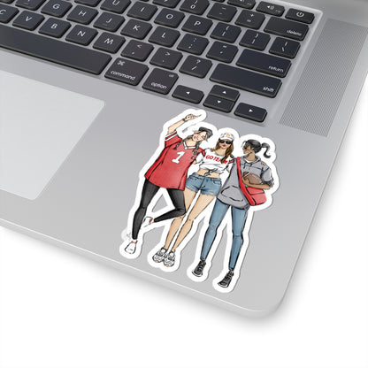Keepsake Couture Fashion Illustrated Game Day Kiss-Cut Stickers - RED TEAMS
