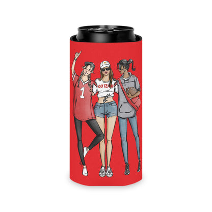 Keepsake Couture Fashion Illustrated Game Day Slim Can Cooler - RED TEAMS