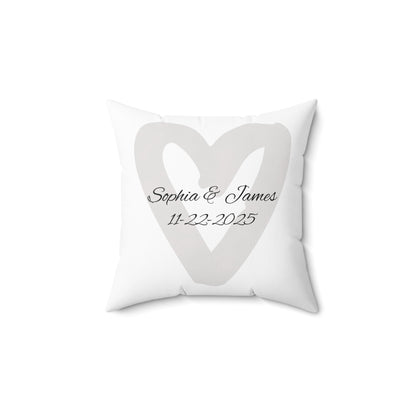 Custom Fashion Illustrated Pillow with Personalized Name & Event Date