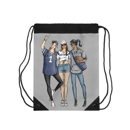 Keepsake Couture Fashion Illustrated Game Day Drawstring Bag - NAVY TEAMS