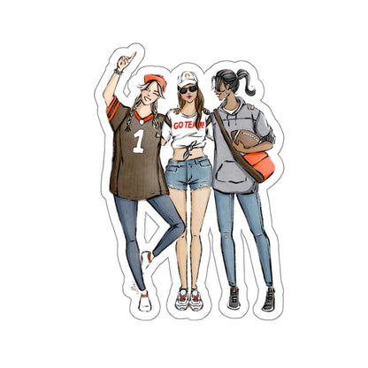 Keepsake Couture Fashion Illustrated Game Day Kiss-Cut Stickers - BROWN & ORANGE TEAMS