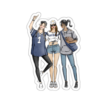 Keepsake Couture Fashion Illustrated Game Day Kiss-Cut Stickers - NAVY TEAMS