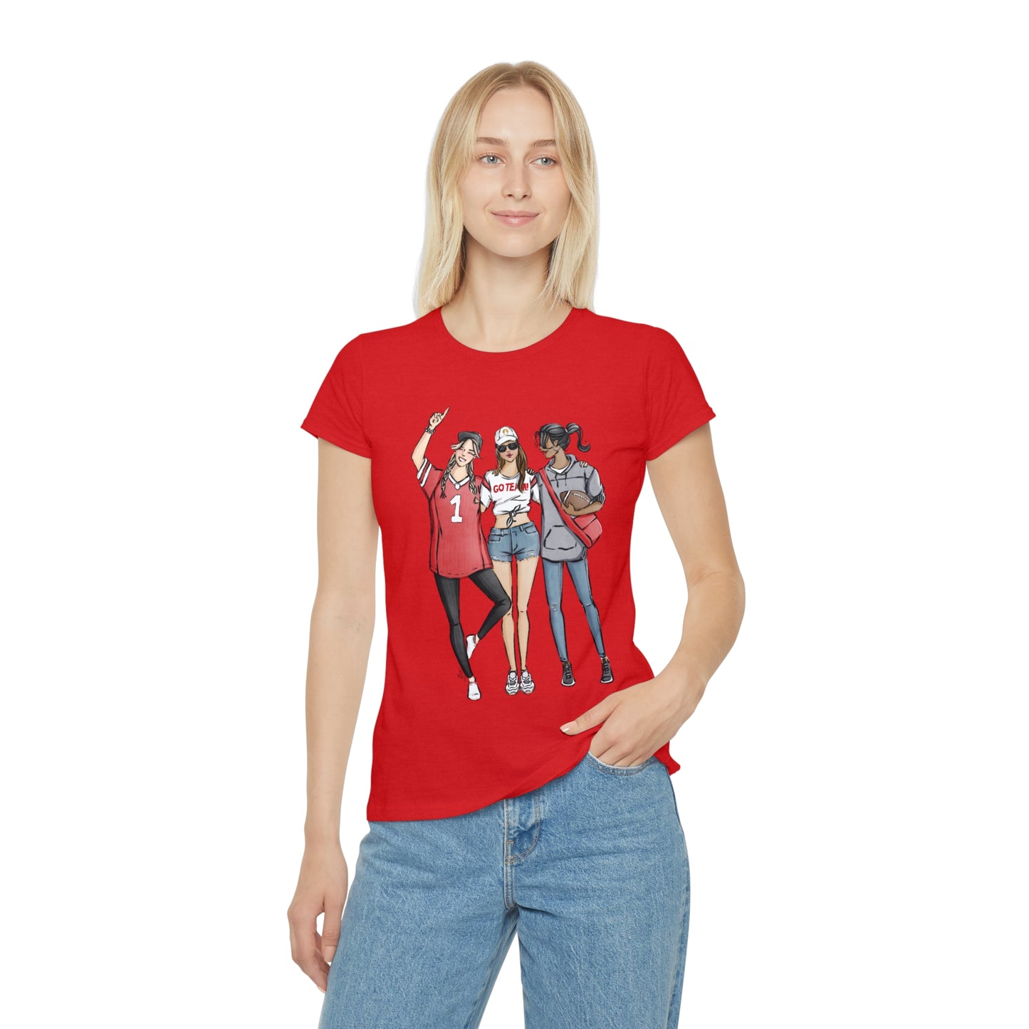 Keepsake Couture Fashion Illustrated Game Day T-Shirt - RED TEAMS